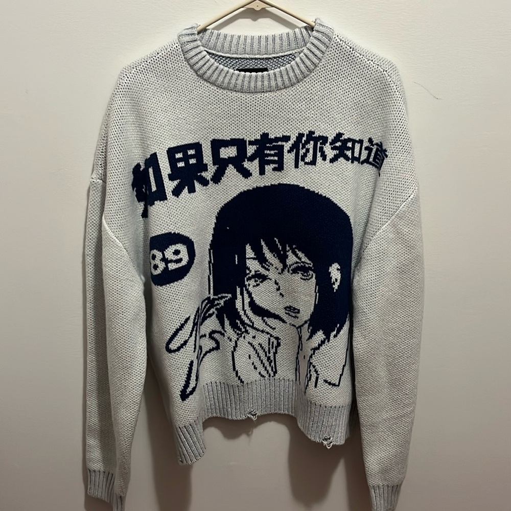 Pacsun Sweaters | Anime Cropped Sweater Careless